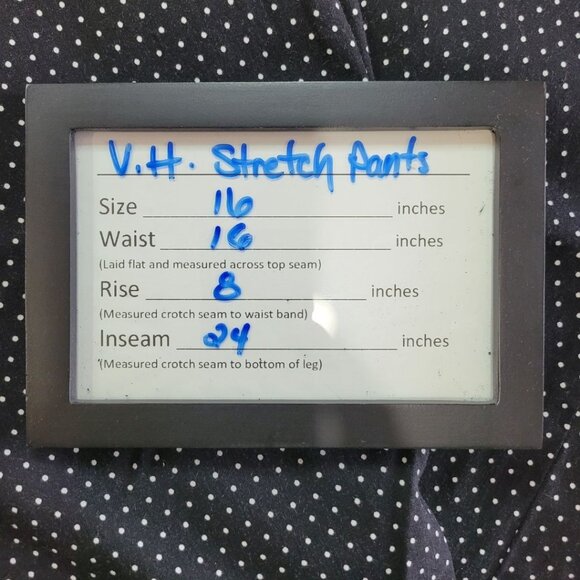 Van Heusen Polkadot Stretch Capri Pant Black White Women's Plus 16 Peddle Pusher - Picture 8 of 10